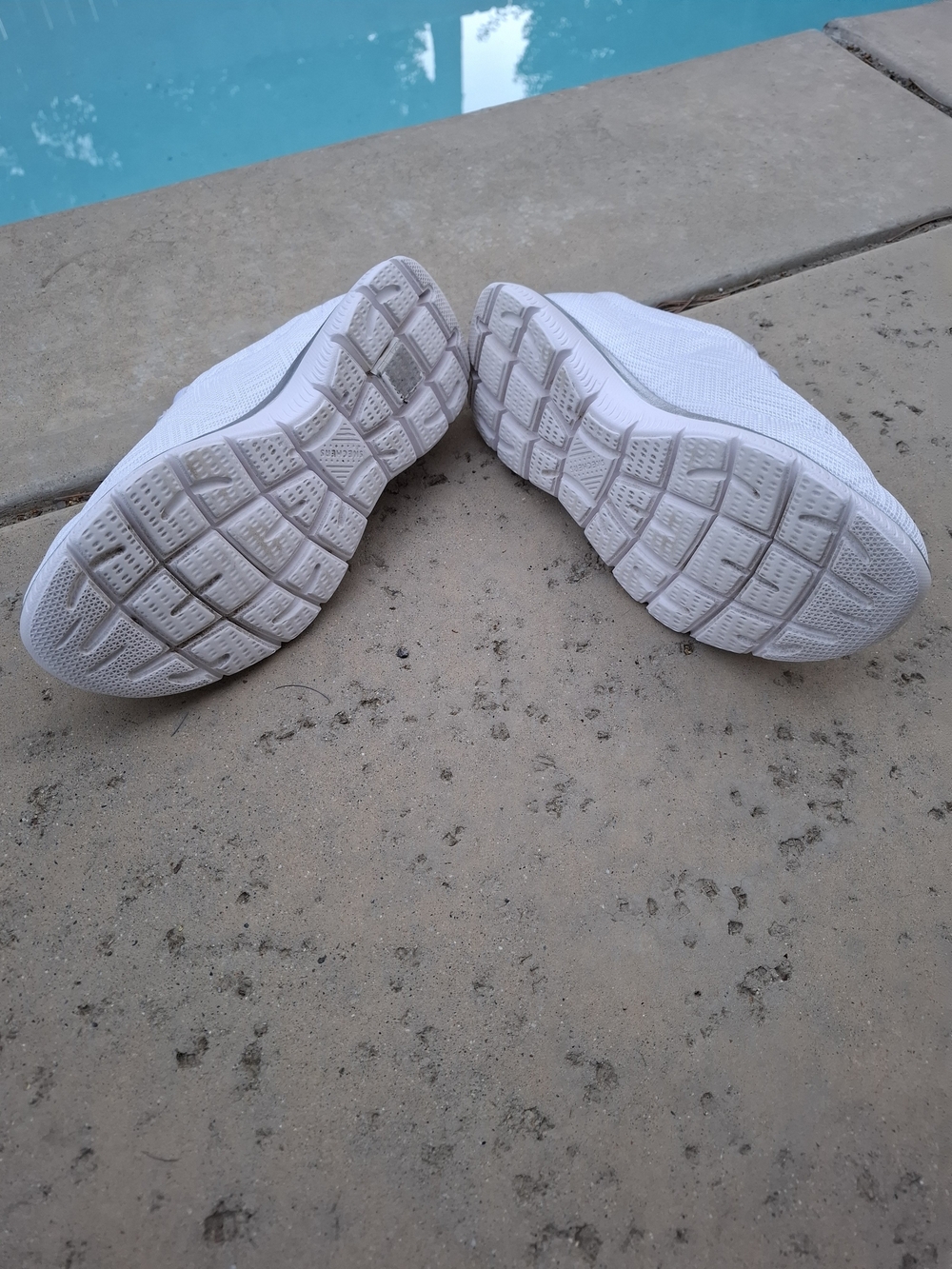 Skechers White and Sliver Knit Slip-On Sneakers - Picture 4 of 5